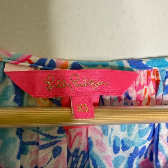 Lilly Pulitzer Willa Split Neck Blouse Extra Small XS Multicolor - Picture 4 of 6